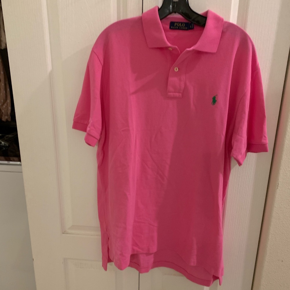 Hot pink Ralph Lauren Polo collar shirt